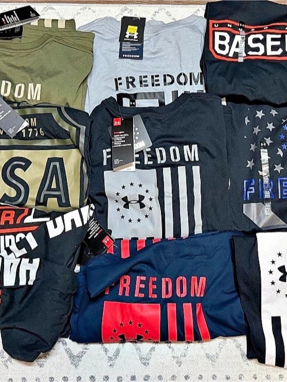 NWT 3X Under Armour Freedom Flag Graphic T-Shirt Lot